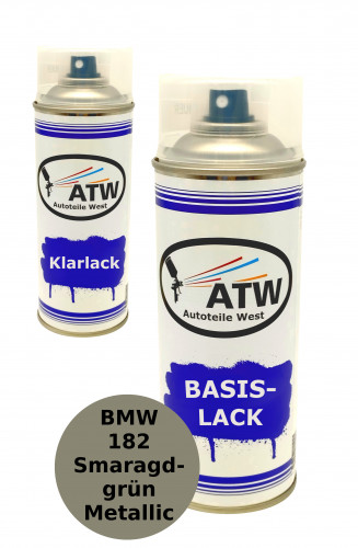 Autolack für BMW 182 Smaragdgrün Metallic+400ml Klarlack Set